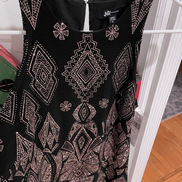 Jump Apparel black & gold party dress size L, high neck cutout. - Picture 3 of 5